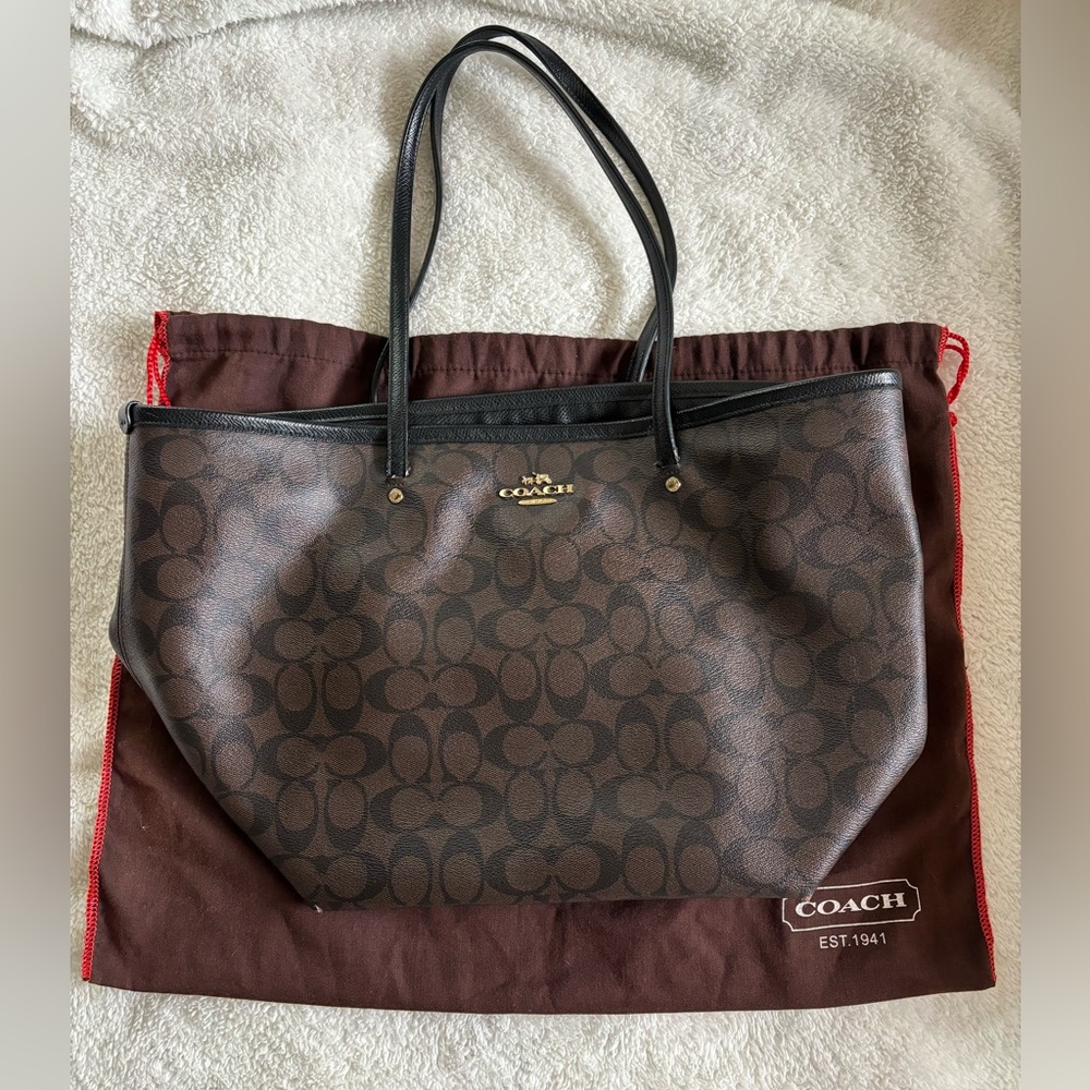 Coach brown and black purse - Picture 1 of 6